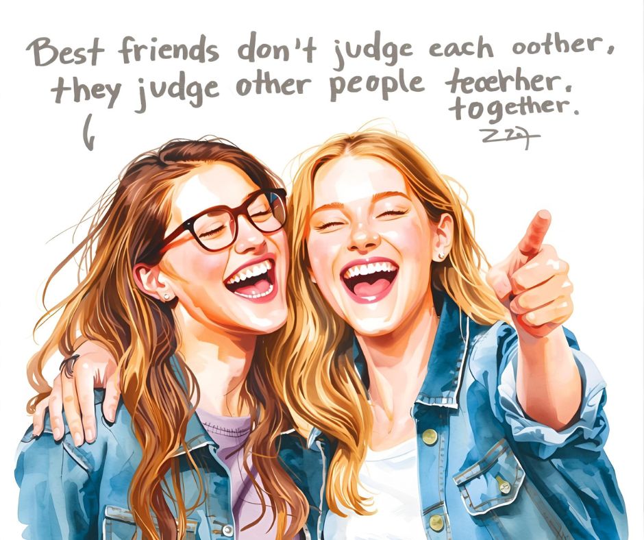 “Best friends don’t judge each other; they judge other people together.”
