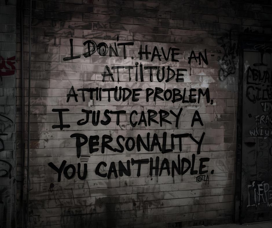 I don’t have an attitude problem, I just carry a personality you can’t handle.