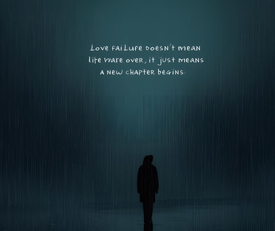 “Love failure doesn’t mean life is over, it just means a new chapter begins.”